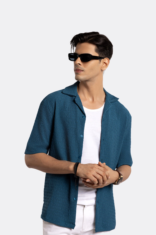 Textured Shirt - French Blue