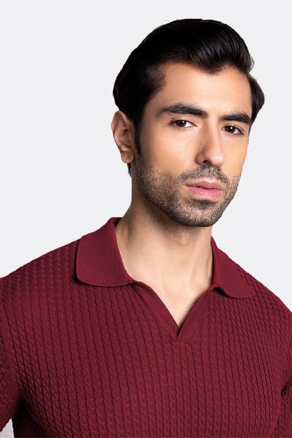 Polo Knit T-shirt - Birking Red Knit Polo