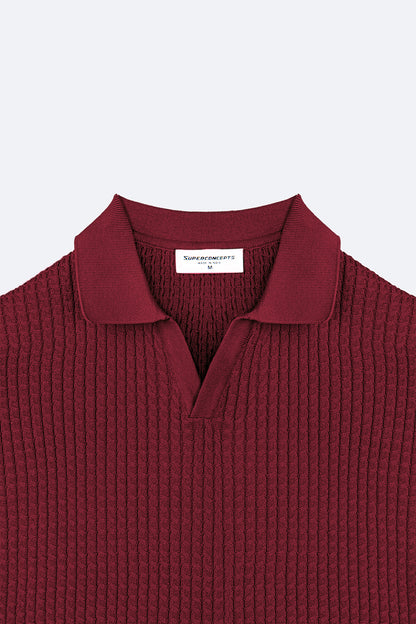 Polo Knit T-shirt - Birking Red Knit Polo