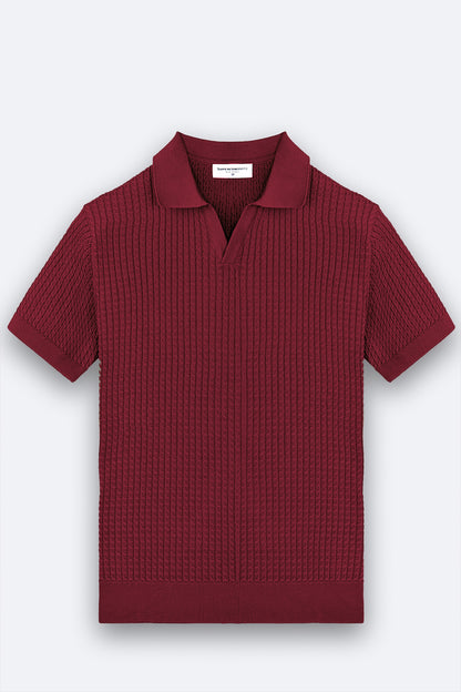 Polo Knit T-shirt - Birking Red Knit Polo
