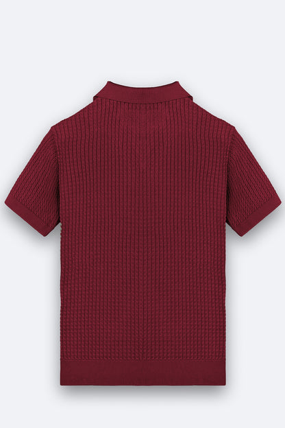 Polo Knit T-shirt - Birking Red Knit Polo