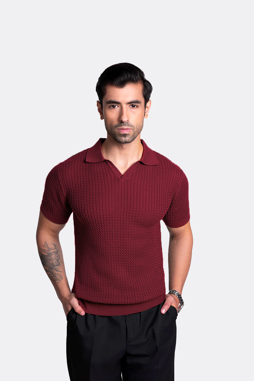 Polo Knit T-shirt - Birking Red Knit Polo