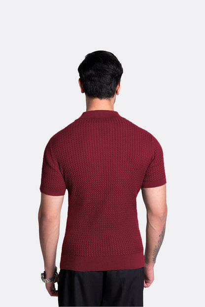 Polo Knit T-shirt - Birking Red Knit Polo