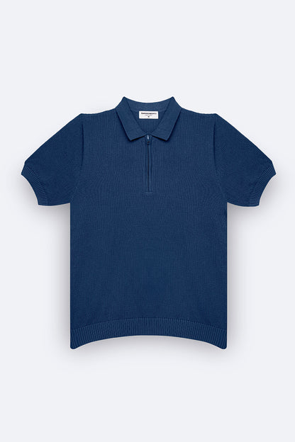 Teal Textured - Polo Knit